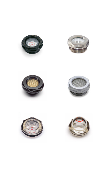 Oil level sight glasses